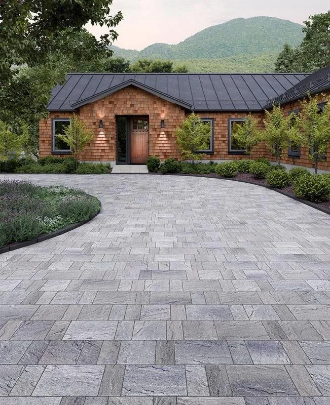 Techo-Bloc paver driveway installation at a residential home in Rockland County, NY